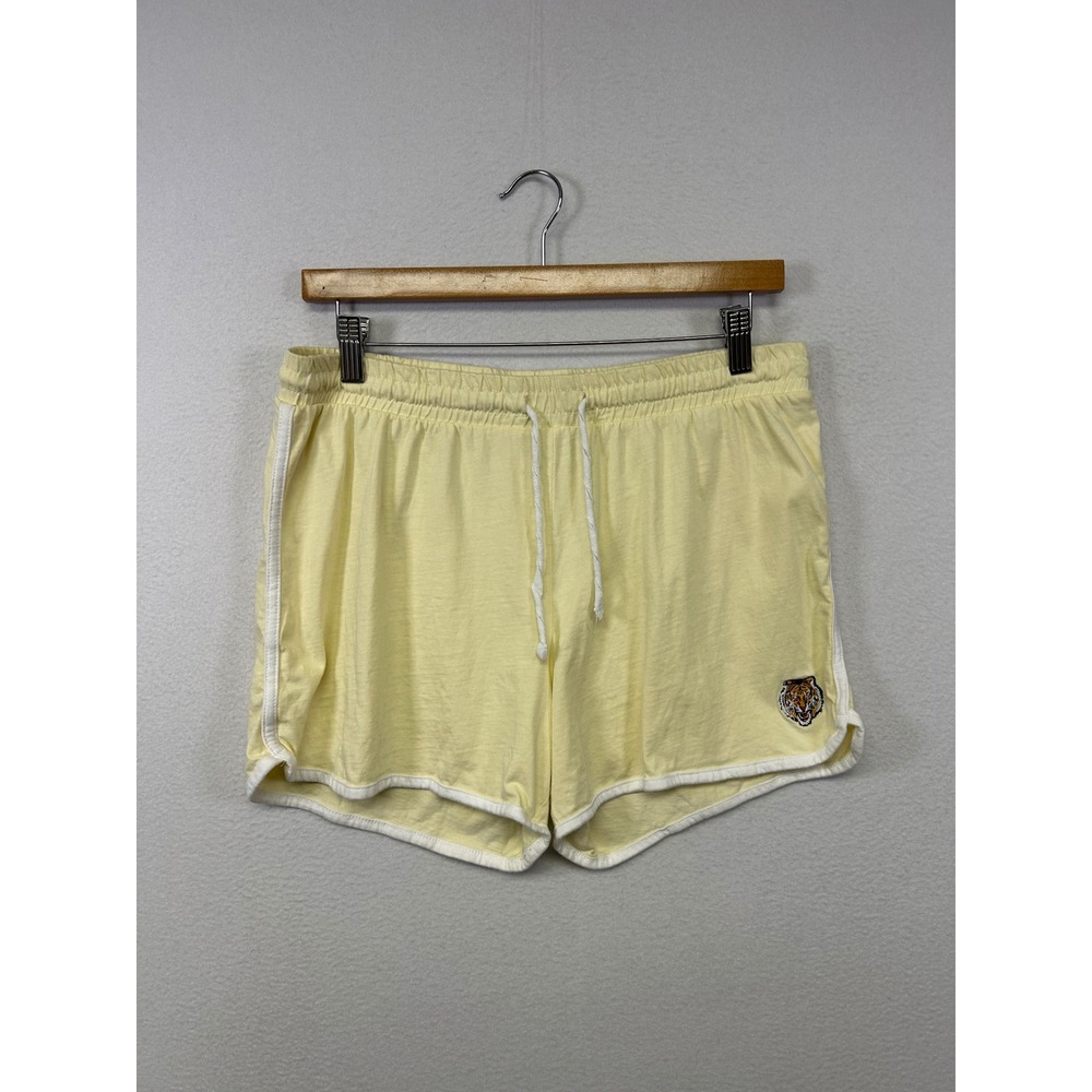 Charlotte Russe Retro Sporty Women Large Yellow Tiger Patch Dolphin Shorts